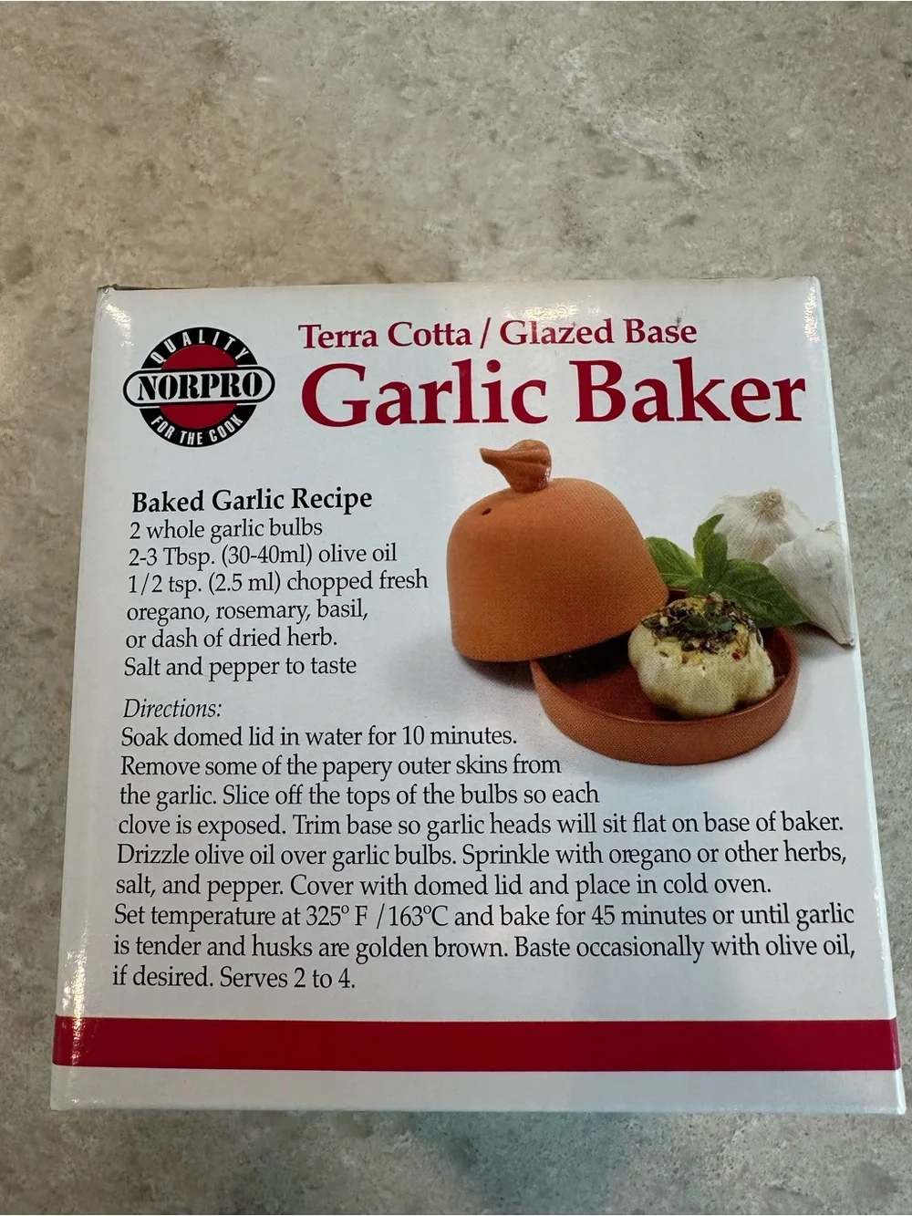 🧄 New in Original Box – Norpro Terra Cotta Garlic Baker #1157